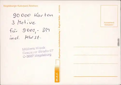 Ansichtskarte Magdeburg Rotehornpark 1990