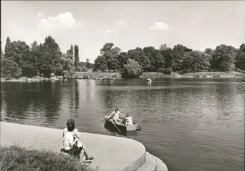 Ansichtskarte Magdeburg Adolf-Mittag-See im Rotehornpark 1980