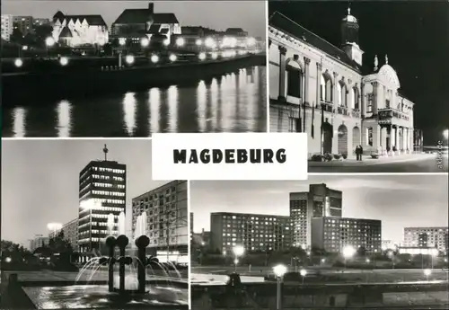 Magdeburg Elbe, Rathaus, Haus der Lehrer, Hochhaus Jakobstraße 1980