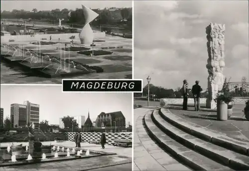 Ansichtskarte Magdeburg Promenade der Völkerfreundschaft 1980