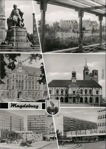 Magdeburg Otto-Guericke-Denkmal, Promenade Völkerfreundschaft, Hauptpost  1983