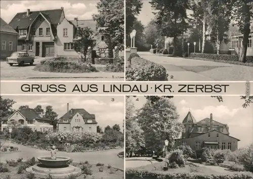 Lindau (Anhalt)-Zerbst Thälmannplatz, Diät-Sanatorium, Parkanlage,  2 1974