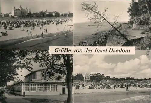 Usedom Zinnowitz - Badestrand, Koserow - Ufermauer am Streckelberg, Zempin 1976