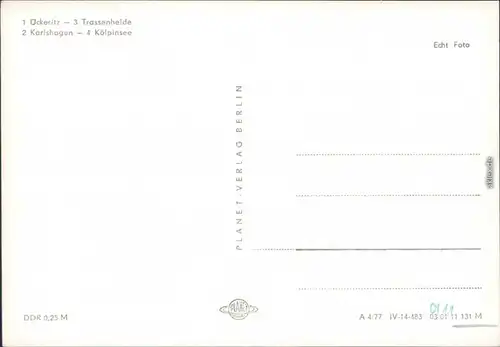 Ansichtskarte Usedom Ückeritz, Trassenheide, Karlshagen, Kölpinsee 1977