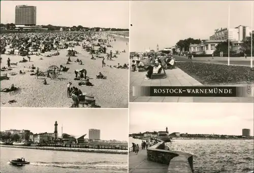 Warnemünde-Rostock Strand und Strandpromenade mit vielen Gästen 1981