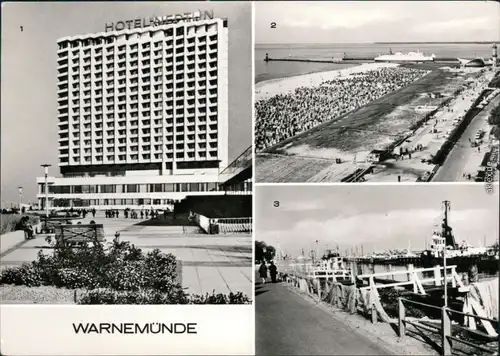 Warnemünde-Rostock Hotel Neptun, Blick vom  Hotels Neptun zum Strand  1978