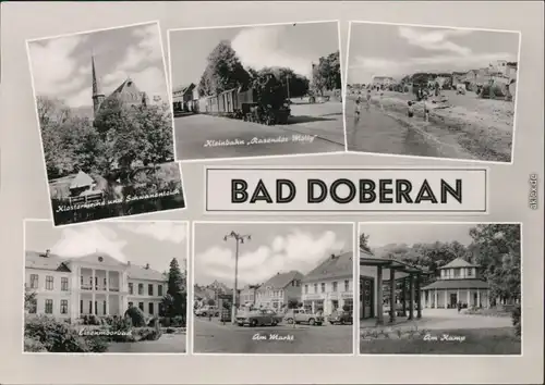 Bad Doberan Klosterkirche und Schwanenteich, Kleinbahn - Rasende Molly, 1965