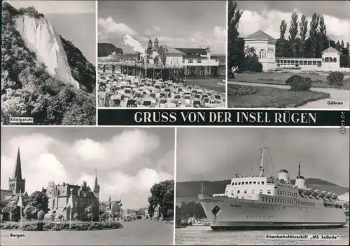 Bergen (Rügen) Insel Rügen:  Göhren, Bergen, Fährschiff Saßnitz 1967