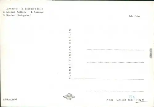 Ahlbeck (Usedom) Zinnowitz, Seebad Bansin, Seebad Ahlbeck, Strand,  1976