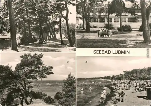 Lubmin Strandpromenade, Heim Adolf Diesterweg, Blick auf die See, Strand 1979