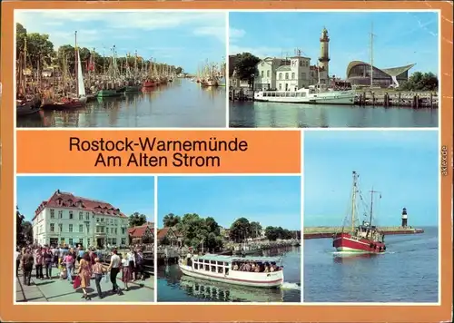 Warnemünde Rostock  Teepott Weißen Flotte Käppn Brass, Fischkutter  Mole 1986