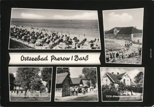 Prerow Strand mit vielen Strandkörben, HO-Gaststätte Strandhaus,  1967