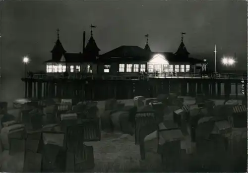 Ansichtskarte Ahlbeck (Usedom) Seebrücke mit HO-Gaststätte 1972