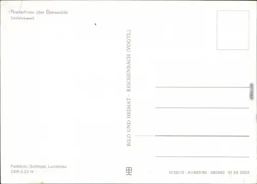 Ansichtskarte Ansichtskarte Niederfinow Schiffshebewerk 1972
