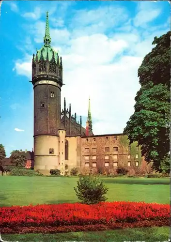 Ansichtskarte Lutherstadt Wittenberg Am Schloß mit Schloßkirche 1978
