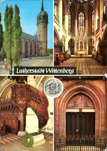 Wittenberg Evangelische Schloßkirche mit Thesentür, Luthers Grab 1978