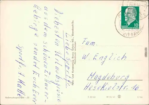 Ansichtskarte Oybin Berg Oybin, Überblick, Kirche am Berge, Bergfriedhof 1963