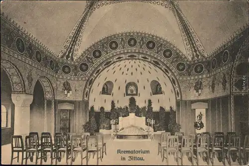 Ansichtskarte Zittau Krematorium - Innenansicht - Saal 1915