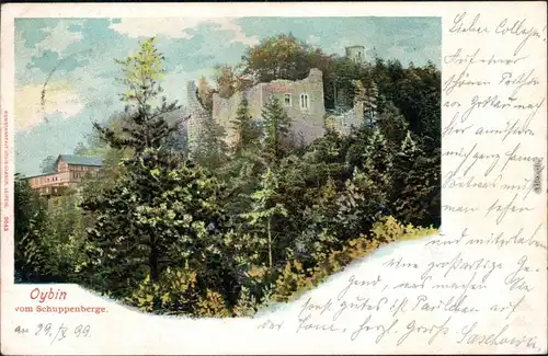 Ansichtskarte Oybin Burg und Klosterruine 1899