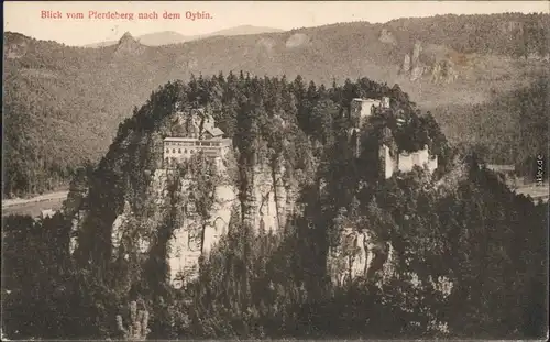Oybin Berg Oybin mit Berggasthof Oybin und Burg/Klosterruine 1919
