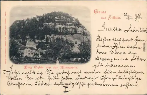 Oybin Berg Oybin mit Berggasthof Oybin und Burg/Klosterruine 1897