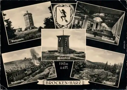 Ansichtskarte Ilsenburg (Harz) Wetterwarte (Brocken) mit Innenansicht 1958