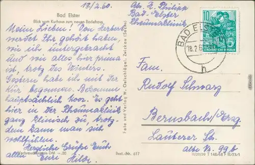 Ansichtskarte Bad Elster Badehaus 1960