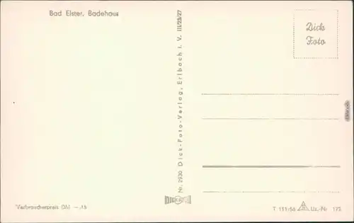 Ansichtskarte Bad Elster Badehaus 1956