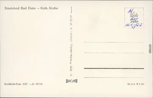 Ansichtskarte Bad Elster Kath. Kirche 1964