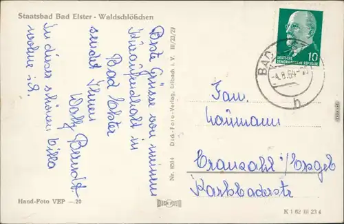 Ansichtskarte Bad Elster Waldschlößchen 1964