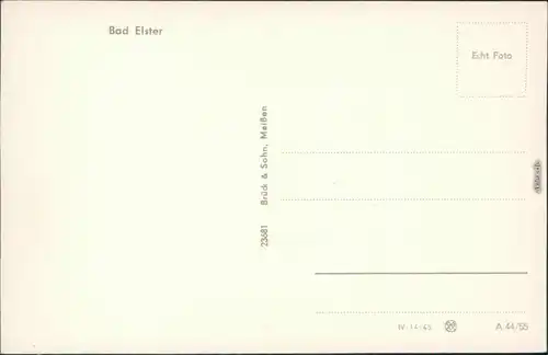 Ansichtskarte Bad Elster Sanatorium Sachsenhof und Kurtheater 1955