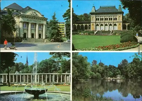 Ansichtskarte Bad Elster Kurtheater, Kurhaus, Wandelhalle, Gondelteich 1976