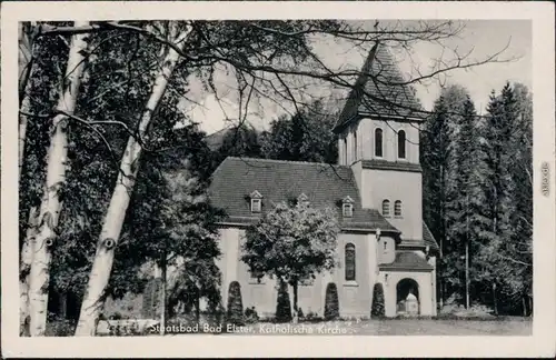 Ansichtskarte Ansichtskarte Bad Elster Kath. Kirche 1954