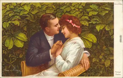  Wenau-Delila-Künstlerkarten - Arno v. Riefen - Junge Liebe 1918