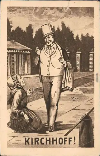 Ansichtskarte  Mann und Betlerin - KIRCHHOFF! - Künstlerkarte 1927 