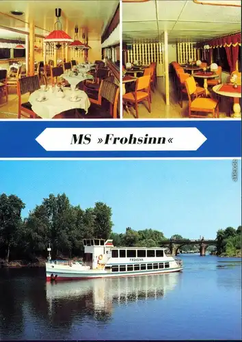 Ansichtskarte Ansichtskarte Magdeburg MS "Frohsinn" mit Innenansicht 1990