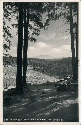 Ansichtskarte Bad Harzburg Blick von der Küste zum Brocken 1936