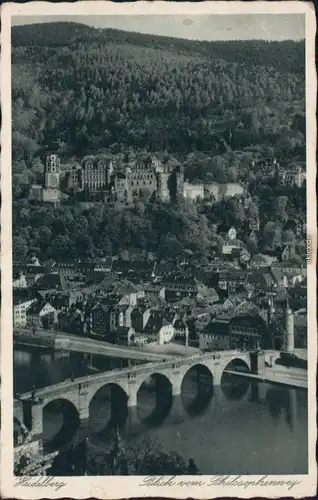 Ansichtskarte Heidelberg Blick zum Schloss 1939