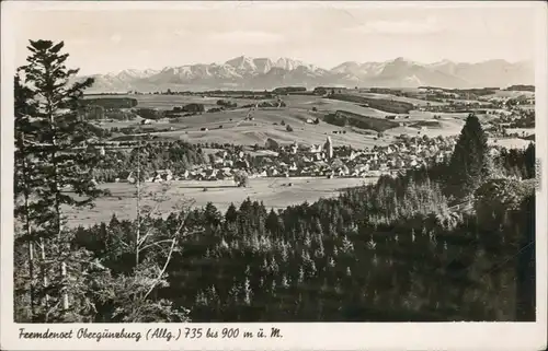 Ansichtskarte Obergünzburg Panoramablick 1951