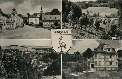 Ansichtskarte Wurzbach Stadtmitte, Brücke, Überblick, Kaufhaus 1960