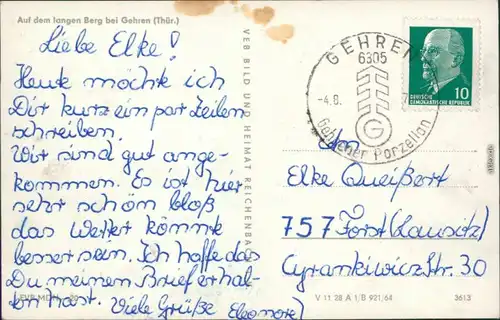 Gehren (Thüringen) Lange-Berg-Denkmal / Fürst Karl-Günther-Denkmal 1964