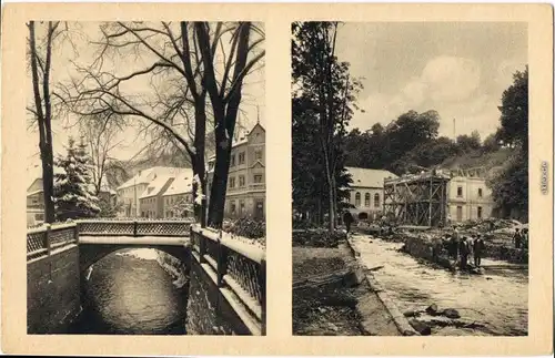 Bad Gottleuba Berggießhübel Badehotel Vor und Nach Unwetter 8. Juli 1927