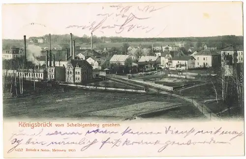 Königsbrück Kinspork Blick auf die Fabrikanlagen b Kamenz Oberlausitz 1905