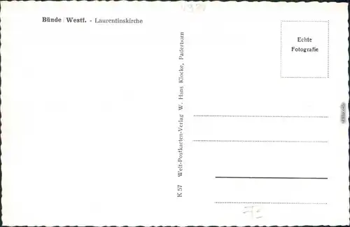 Ansichtskarte Bünde Laurentinskirche 1962