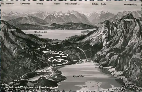 Ansichtskarte Schlehdorf Kochelsee und Walchensee (Zeichnung) 1964