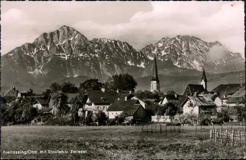 Freilassing  Salzburghofen) Panorama-Ansicht mit Staufen und Zwiesel 1958