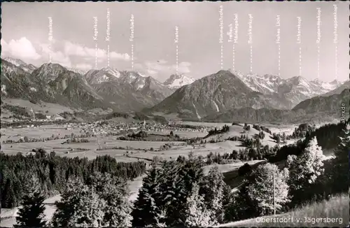 Ansichtskarte Oberstdorf (Allgäu) Panorama-Ansicht vom Jägersberg 1964