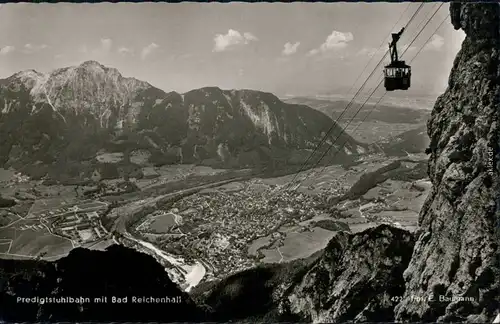 Ansichtskarte Bad Reichenhall Predigtstuhlbahn / Seilbahn mit Panorama 1967