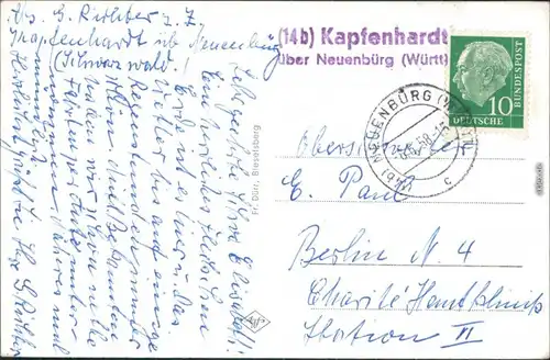 Ansichtskarte Unterreichenbach Panorama-Ansicht ins Nagoldtal 1958