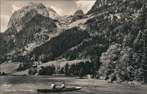 Ansichtskarte Ramsau (Wimbachtal) Hintersee mit Ruderern und Bergmassiv 1929